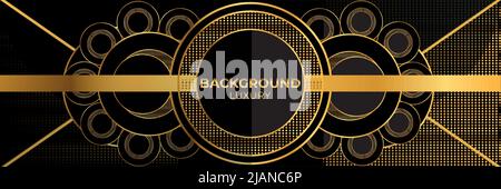 Elegante e sofisticato sfondo vettoriale astratto in tonalità oro e nero. Banner o carta da parati di lusso per siti Web, poster o pubblicità Illustrazione Vettoriale