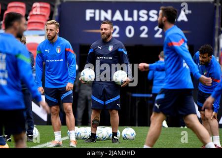 Londra, Francia. 31st maggio 2022. Daniele De Rossi durante un allenamento la giornata che precede la partita di calcio del Trofeo Finalissima 2022 tra Italia e Argentina allo stadio Wembley di Londra, Inghilterra, 31th maggio 2022. Foto Andrea Staccioli/Insidefoto Credit: Ininsidefoto srl/Alamy Live News Foto Stock