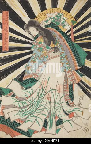 L'attore Onoe Kikugoro III nel ruolo del fantasma di un malvagio vixen con nove code trasformate nella donna Tamamo Kunisada, UTAGAWA (1786 1864) Foto Stock