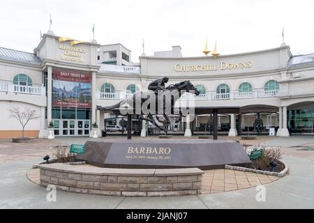 Louisville, Kentucky, USA - 28 dicembre 2021: L'ingresso a Churchill Downs a Louisville, Kentucky, USA. Foto Stock