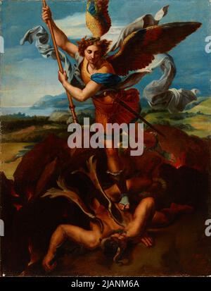 San Michele Arcangelo Vanquishing Satana Hadziewicz, Rafał (1803 1886) Foto Stock