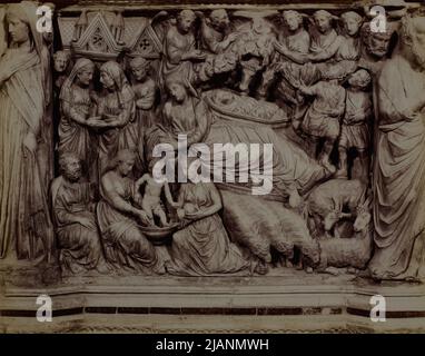 PULPITO del Duomo DI SIENA Natività reief di Nicola Pisano Alinari Foto Stock