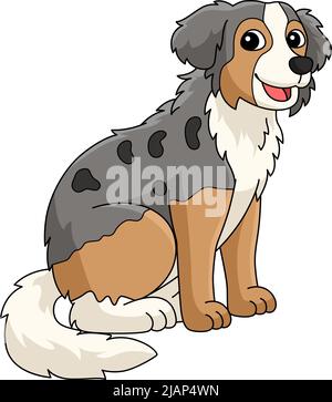 Australian Shepherd Cartoon Clipart Illustrazione Illustrazione Vettoriale