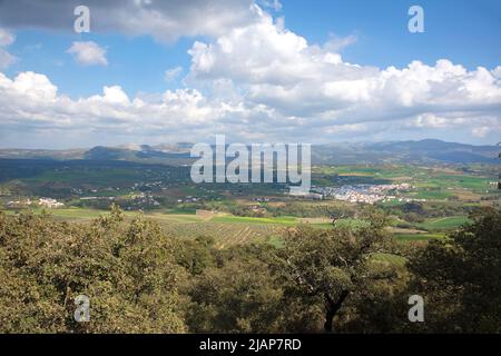 Vista sulla cittadina di Arriate, in Andalusia Spagna Foto Stock