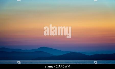 Alba greca, Mar Mediterraneo orientale. Grecia Foto Stock