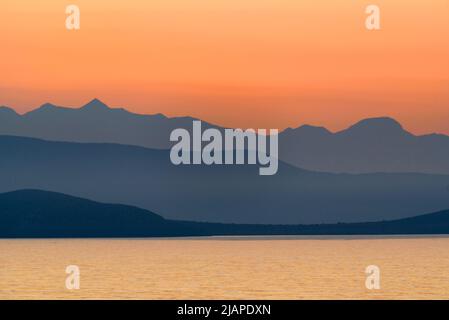 Alba greca, Mar Mediterraneo orientale. Grecia Foto Stock