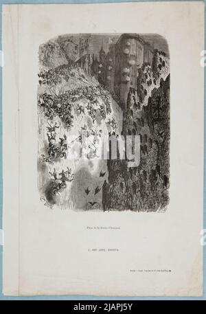 Illustrazione del romanzo di Francois Rabelais Gargantua e Pantagruel secondo Gustav Doré dal 1854. Sotain, Noel Eugen (1816 1874), Doré, Paul like (1832 1883), Wydawniicwte J. Bry Aié, Cary Foto Stock