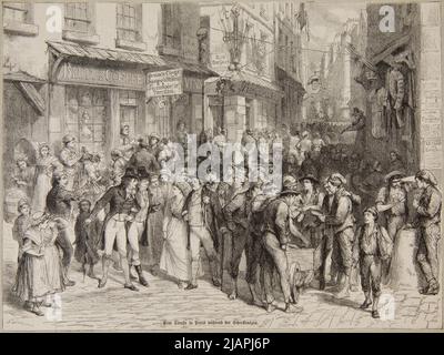 Street a Parigi durante il terrore secondo Godefroy Durand. Una clip di una rivista tedesca Unknown, Durand, Godefroy (1832 1920) Foto Stock