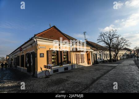 Centro storico di Szentendre: Via Dumtsa Jeno. Ungheria Foto Stock