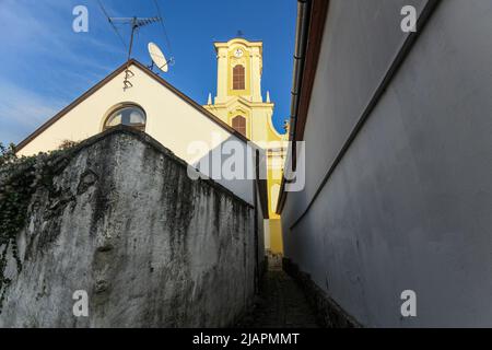 Centro storico di Szentendre: Via KOR. Ungheria Foto Stock