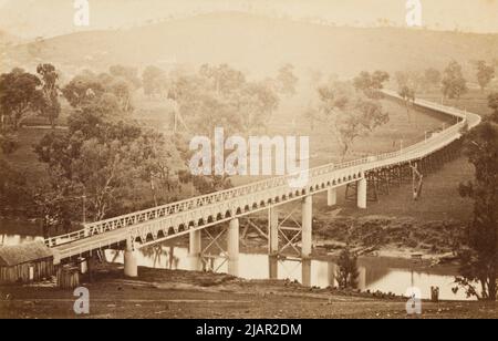 Prince Albert Road Bridge, fiume Murrumbidgee, Gundagai, nuovo Galles del Sud, 1877 Foto Stock