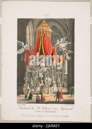 La tomba di San Giovanni di Nepomuk (1350 Nepomuk 1393 Praga) del martire, nella cattedrale di San Wita, Wacław e Wojciech a Praga Riedel, Johann Anton (1732 1816), stampa: Franke Ferdynand (edizione) Verlag Gustaw Taeubertin Foto Stock