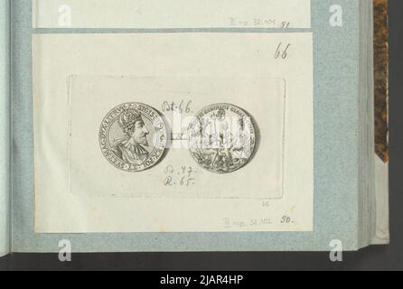 Immagine della medaglia di Gdańsk di Zygmunt III Vasa con Tethida e Cerera, [ca 1592], in: Album del collezionista: Figure di medaglie polacche al lavoro di X.B. Albertrande: Storia polacca con medaglie certificate. Preparato dal principe Henryk Lubomirski 1822 1830 arrangiato secondo la lista delle medaglie polacche di Feliks Bentkowski 1832 (item 66) Unknown, Geiger, Andreas (1765 1856) Foto Stock