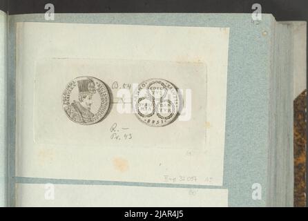 L'immagine della medaglia di Zygmunt III Vasa con tre ghirlande del 1588, in: Album del collezionista: Figure di medaglie polacche al lavoro di X.B. Albertrande: Storia polacca con medaglie certificate. Preparato dal principe Henryk Lubomirski 1822 1830 arrangiato secondo la lista delle medaglie polacche di Feliks Bentkowski 1832 (item 61) Unknown, Geiger, Andreas (1765 1856) Foto Stock