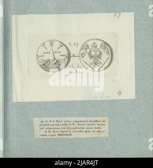 L'immagine della medaglia di Zygmunt III Vasa con il motto di Immobilis del 1631, in: Album del collezionista: Figure di medaglie polacche al lavoro di X.B. Albertrande: Storia polacca con medaglie certificate. Preparato dal principe Henryk Lubomirski 1822 1830 arrangiato secondo la lista delle medaglie polacche di Feliks Bentkowski 1832 (item 82) Geiger, Andreas (1765 1856), sconosciuto Foto Stock