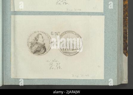 L'immagine della medaglia di Zygmunt III Vasa del 1611, per la vittoria di Smolensk, in: Album del collezionista: Figure di medaglie polacche al lavoro di X.B. Albertrande: Storia polacca con medaglie certificate. Preparato dal principe Henryk Lubomirski 1822 1830 arrangiato secondo la lista delle medaglie polacche di Feliks Bentkowski 1832 (item 71) Unknown, Geiger, Andreas (1765 1856) Foto Stock