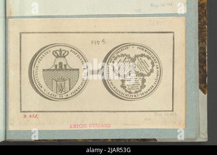 L'immagine della Medaglia del Senato della Città di Cracovia per tre commissari che conducono una protezione sulla città dal 1818, in: Album del collezionista: Figure di medaglie polacche al lavoro di X.B. Albertrande: Storia polacca con medaglie certificate. Preparato dal principe Henryk Lubomirski 1822 1830 arrangiato secondo la lista delle medaglie polacche di Feliks Bentkowski 1832 (item 436) Unknown, Stuckhart, Ferenc Xaver (1781–1857) Foto Stock