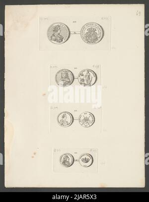 Tabella 63: Medaglie e token Augustus II Wettyna, in: Dymitr Prozorowski, Kollekcia Hananiasihs / Impierorysko dell'Accademia Hudożestv Graviur su Medi e Riezby su Dereva, San Pietroburgo, 1872 Unknown, Geiger, Andreas (1765 1856), Omeis, Martin Heinrich (ca. 1650 1703), Kittel, Johann (1656 1740), Koch, Johann, Krieger, Albrecht Foto Stock