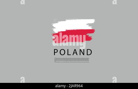 Poland Brushes Flag vettoriale design Illustrazione Vettoriale