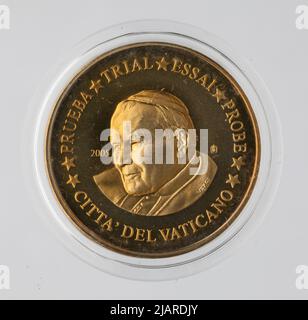 Euro Collection una moneta, 50 centesimi per il Vaticano; 2005 Foto Stock