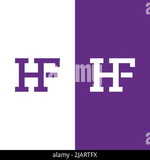 Modello iniziale di progettazione del logo H F HF FH Letter Monogram. Adatto per General Sports Fitness Construction Finance Company Business Corporate Shop Illustrazione Vettoriale