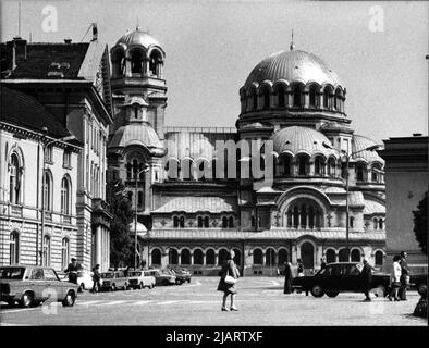 Das Foto zeigt die Alexander Nevsky Kathedrale a Sofia, Bulgarien. Foto Stock