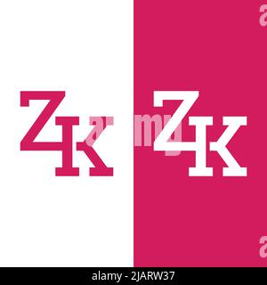Z K ZK KZ lettera modello iniziale di progettazione logo monogramma. Adatto per General Sports Fitness Construction Finance Company Business Corporate Shop Appar Illustrazione Vettoriale