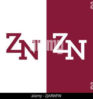 Z N ZN NZ Letter Monogram modello iniziale del logo. Adatto per General Sports Fitness Construction Finance Company Business Corporate Shop Appar Illustrazione Vettoriale