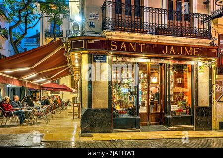 Cafe Sant Jaume, quartiere El Carmen, Valencia, Comunità Valenciana, Spagna Foto Stock