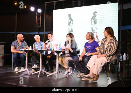 Roma, Italia. 31st maggio 2022. Mario Colamarino durante la presentazione della Conferenza Stampa Roma Pride 2022 al Brancaccino Open Air il 31th maggio 2022 a Roma. Credit: Independent Photo Agency/Alamy Live News Foto Stock