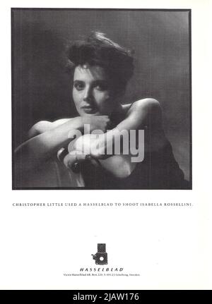 Hasselblad fotocamere carta d'epoca pubblicità Hasselblad Magazine advert 1970s 1980s Foto Stock