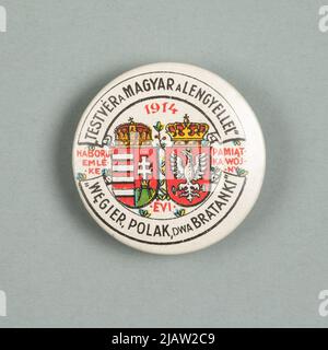 Badge patriottico Ungheria, Polo, due nipoti etichetta sconosciuta Foto Stock