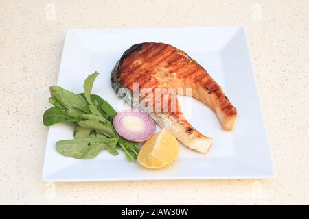 salmone alla griglia Foto Stock