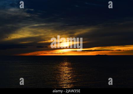 Tramonto sul Río de la Plata, Uruguay Foto Stock