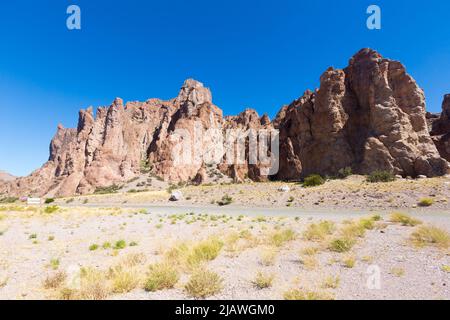 Viste del paesaggio vicino RN 25, Patagonia, Argentina Foto Stock