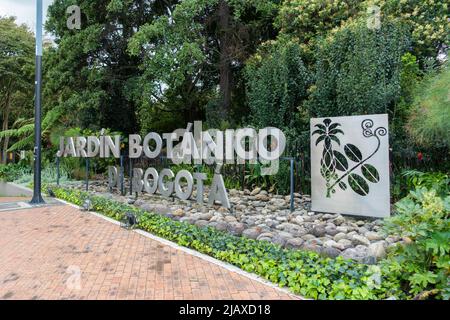 Bogota, Colombia, 22 aprile 2022. Ingresso al giardino botanico di bogota (Jardin Botanico de Bogota). Foto Stock