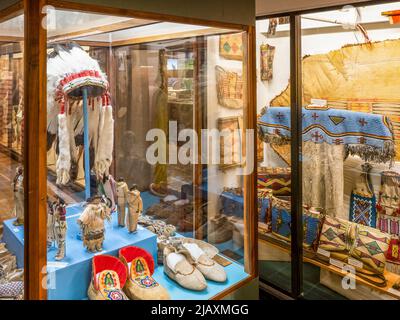 Mostre d'interni al Museum of the Fur Trade di Chadron, Nebraska USA Foto Stock