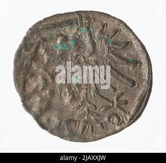 Zygmunt II Agosto [1544 (1548) 1572], Denar Gdański, Gdańsk; 1552 Mint di Gdańsk, Zygmunt Agosto Foto Stock