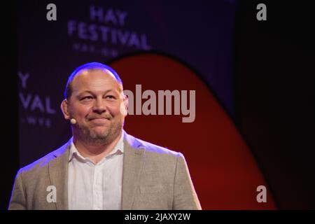 Hay-on-Wye, Galles, Regno Unito. 1st giugno 2022. Steve Thompson parla con Clive Woodward al Festival di Hay 2022, Galles. Credit: Sam Hardwick/Alamy. Foto Stock