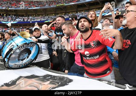 Londra, Francia. 01st giugno 2022. Tifosi dell'Argentina prima della partita di calcio del Trofeo Finalissima 2022 tra Italia e Argentina allo stadio Wembley di Londra, Inghilterra, 1st giugno 2022. Foto Andrea Staccioli/Insidefoto Credit: Ininsidefoto srl/Alamy Live News Foto Stock