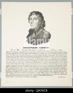 Kościuszko Tadeusz [Tadeusz Kościuszko] Horwart, Ludwik (Fl. 1824 1837), litografia di Józef Kości (Varsavia) Foto Stock