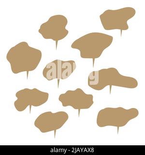 Set di fumetti a colori. Illustrazione di Cartoon Vector. Isolato su sfondo bianco trasparente. Stile di disegno a mano, nuvole di dialogo Illustrazione Vettoriale