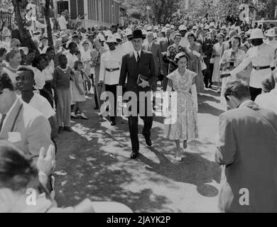 Princess Margaret - Tour delle Indie Occidentali, 1955 - Royal Tours. Marzo 10, 1955. (Foto di Associated Press Newsphoto). Foto Stock