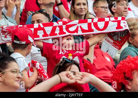 Wroclaw, Wroclaw, Polonia. 1st giugno 2022. In WrocÅ‚aw a Tarczynski Arena - la nazionale polacca ha sconfitto la squadra del Galles 2: 1 nella foto: Tifosi polacchi (Credit Image: © Krzysztof Zatycki/ZUMA Press Wire) Credit: ZUMA Press, Inc./Alamy Live News Foto Stock