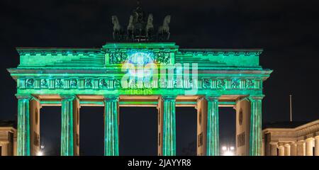 Berlino 12 settembre 2021, porta di Brandeburgo durante il Festival delle luci 2021 Foto Stock