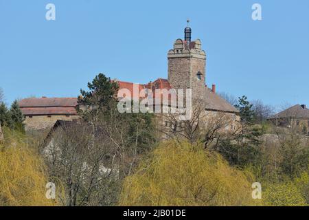 Veduta del Castello di Allstedt, Sassonia-Anhalt, Germania Foto Stock