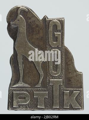 PTTK Mountain Tourist Badge Little Srebrna etichetta sconosciuta Foto Stock