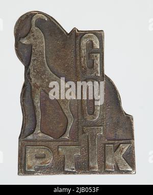PTTK Mountain Tourist Badge Little Srebrna etichetta sconosciuta Foto Stock