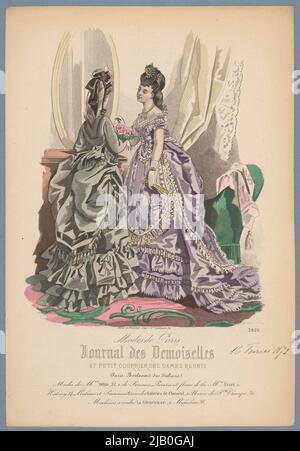 Modalità Parigi. Journal of Demoiselles e Little Courier des Dames riuniti, 3826 Carrache, A. (Fl. CA 1852; 1872), monaco e Falconer (Saly) Foto Stock