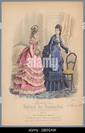 Modalità Parigi. Journal of Demoiselles e Little Courier des Dames riuniti, 3822 Lacouriere, Paul A., Pecqueur, E., monaco e Falconer (Saly) Foto Stock